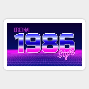 Original 1986 Style - 80s Neon Grid Nostalgia Sticker